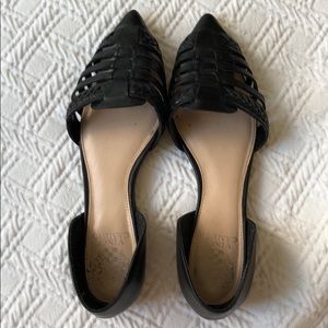 Vince Danya Hadria black leather braided flats